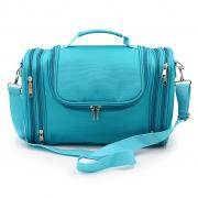 IGNPION Large Toiletry Bag Men/Women Hanging Wash Bag Cosmetic Makeup Organiser Travel Bag with Shoulder Strap (Blue)
