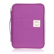 IGNPION A4 Size Travel Document Case Holder Wallet File Folder Organiser Message Bag Passport Wallet for Travel Holiday Office and University (Purple)