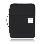 IGNPION A4 Size Travel Document Case Holder Wallet File Folder Organiser Message Bag Passport Wallet for Travel Holiday Office and University (Black)
