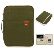 IGNPION A4 Size Travel Document Case Holder Wallet File Folder Organiser Message Bag Passport Wallet for Travel Holiday Office and University (Green)