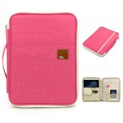 IGNPION  A4 Size Travel Document Case Holder Wallet File Folder Organiser Message Bag Passport Wallet for Travel Holiday Office and University (Pink)