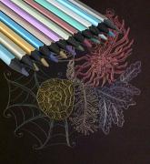 IGNPION Metallic Pencils, Non-Toxic Black Wood Colored Pencils for Artist Sketch, Secret Garden Coloring Book Writing, Drawing and Sketching, 12 Pack