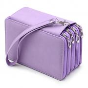 IGNPION PU Leather 72 Slot Pencil Case for Pencils, Fineliner and Other Art Materials (Purple)