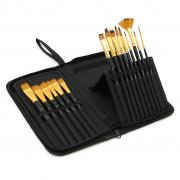 IGNPION 15 Pcs Art Brush Set Nylon Watercolour Oil Acrylic Artist Paint Brushes Come with Handle Pop up Stand